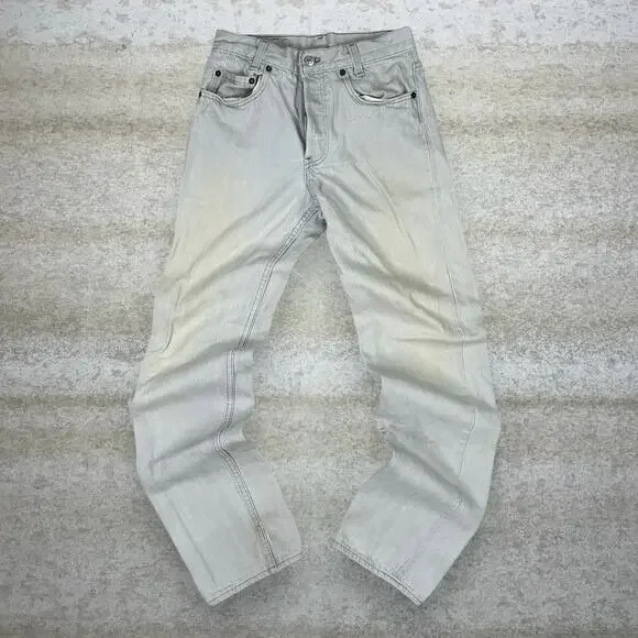 True Vintage 70s Levis Jeans 501 28x32 Regular Straight Fit Light Grey Wash - Picture 2 of 8